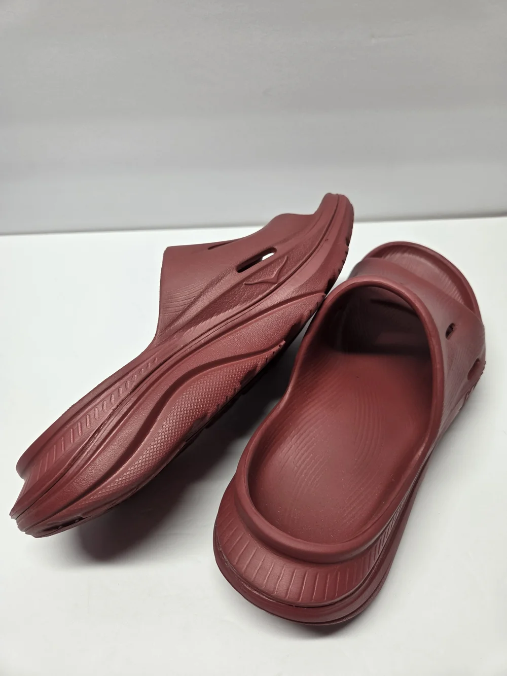 Hoka Burgundy Slip-On Slide Sandals
